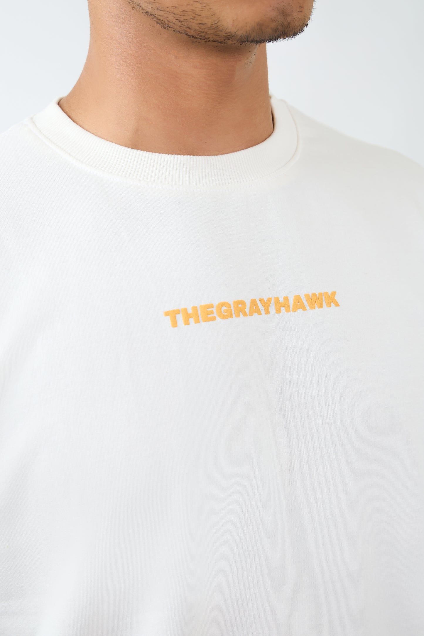 Majestic Hawk Off-White Puff-Print Oversized T-shirt